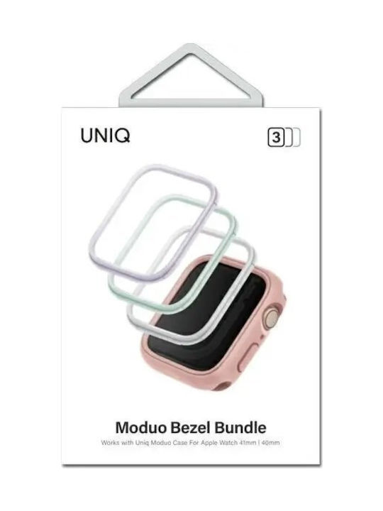 Uniq Moduo 3-in-1 Bezel Bundle Plastic Case Sage-Lilac-White for Moduo Case for Apple Watch 40/41mm