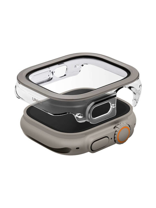 Uniq Plastic Case with Glass in Silver color for Apple Watch Ultra 49mm