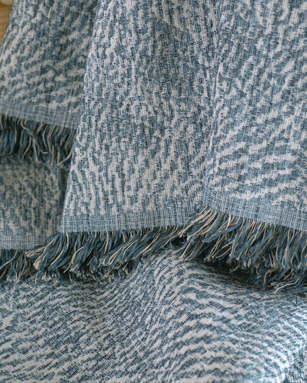 Rythmos Decorative Pillow Case Fidel Made of 100% Cotton Blue 40x40cm