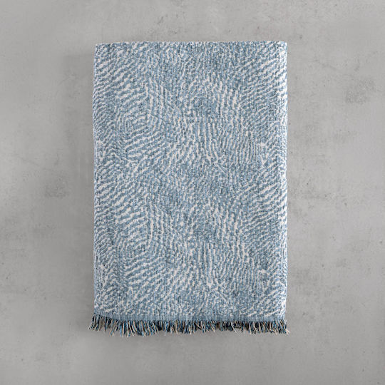 Rythmos Decorative Pillow Case Fidel Made of 100% Cotton Blue 40x40cm