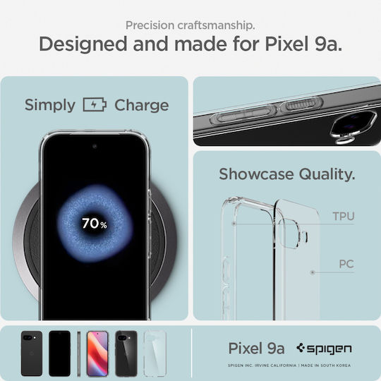 Spigen Ultra Hybrid Umschlag Rückseite Silikon / Kunststoff 2mm Transparent (Google Pixel 9a)