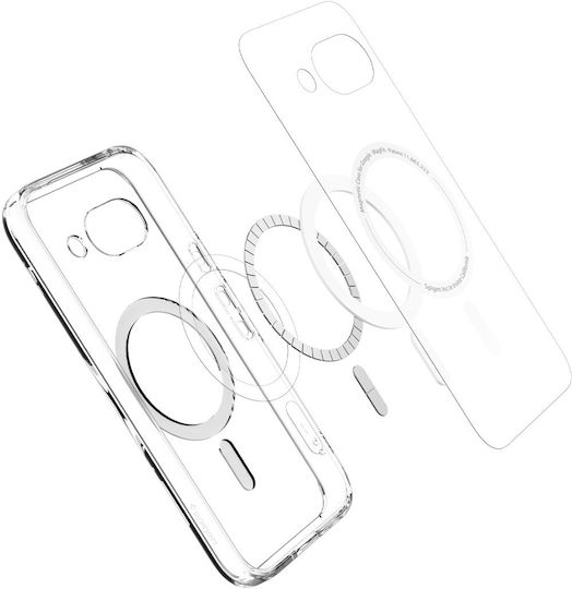 Spigen Ultra Hybrid Metal Ring (MagFit) Back Cover Silicon / Plastic 2mm Clear White (Google Pixel 9a)