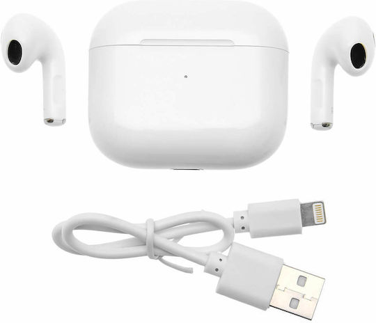Pavareal Apro 4 Plus Earbud Bluetooth Handsfree Ακουστικά με Θήκη Φόρτισης Λευκά