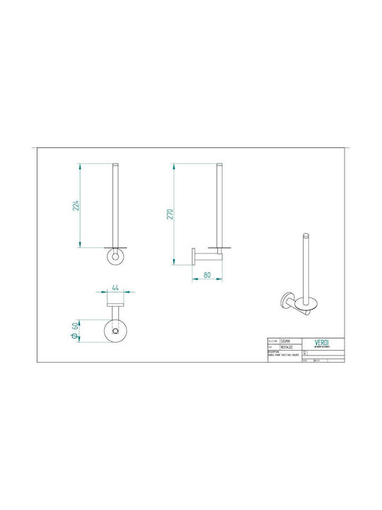 Verdi Sigma 2-Position Spare Toilet Paper Holder 3035466 Bronze 6x10x27cm