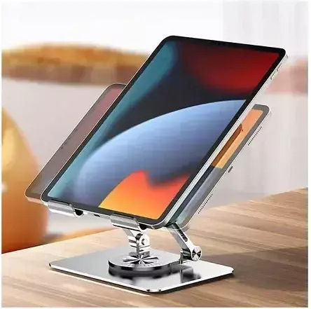 Περιστρεφόμενη 360° Βάση Tablet Γραφείου σε Ασημί χρώμα