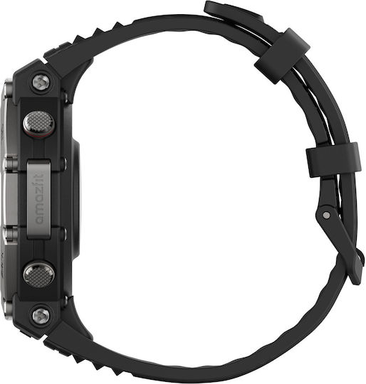 Amazfit T-Rex 3 Stainless Steel 48mm Αδιάβροχο Smartwatch με Παλμογράφο (Onyx)