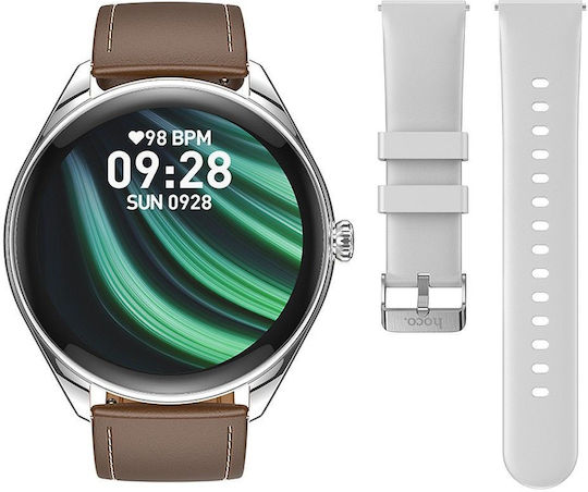 Hoco Y22 Call Version Smartwatch με Παλμογράφο (Ασημί)
