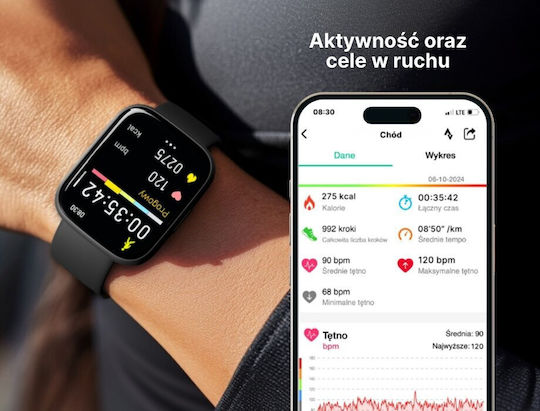 Forever ForeVigo 4 Smartwatch with Heart Rate Monitor (Black)