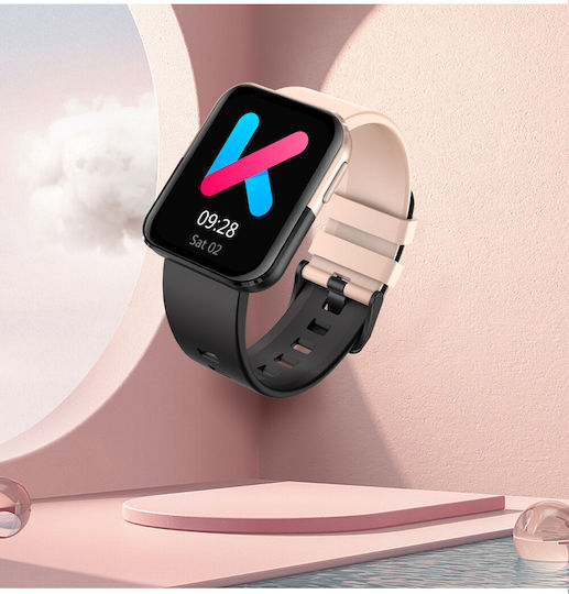 Kumi GT6 Smartwatch με Παλμογράφο (Μαύρο)