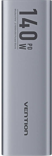 Vention Power Bank 27000mAh 140W με Θύρα USB-A και Θύρα USB-C Power Delivery Γκρι