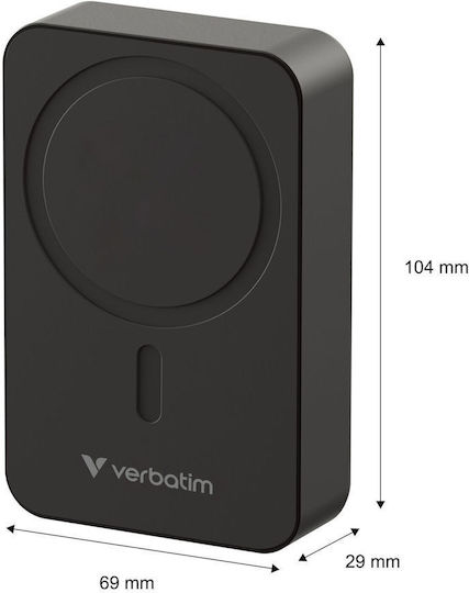 Verbatim Charge 'n' Go MagSafe Power Bank 20000mAh 15W with USB-C Port Power Delivery Black