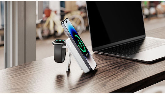 Alogic Lift 4-in-1 MagSafe Power Bank 10000mAh 18W mit USB-A Anschluss und USB-C Anschluss Weiß