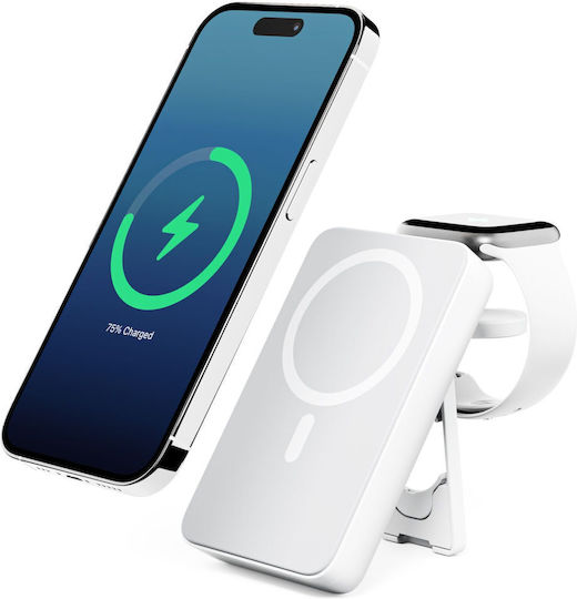 Alogic Lift 4-in-1 MagSafe Power Bank 10000mAh 18W mit USB-A Anschluss und USB-C Anschluss Weiß