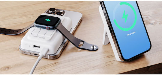 Alogic Lift 4-in-1 MagSafe Power Bank 10000mAh 18W mit USB-A Anschluss und USB-C Anschluss Weiß