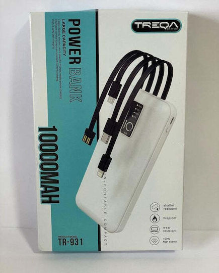 Treqa TR-931 Power Bank 10000mAh με Θύρα USB-A Λευκό