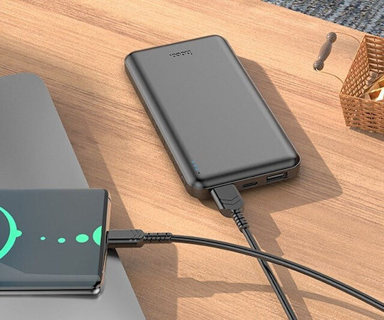 Hoco J100 Power Bank 10000mAh mit 2 USB-A Anschlüssen Schwarz