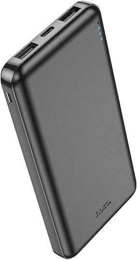 Hoco J100 Power Bank 10000mAh mit 2 USB-A Anschlüssen Schwarz