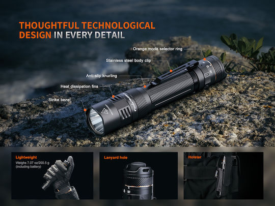 Fenix Επαναφορτιζόμενος Φακός Κεφαλής LED IP68 με Μέγιστη Φωτεινότητα 3200lm