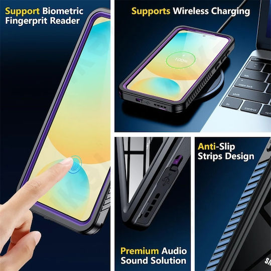 Shellbox 360 Full Cover Σιλικόνης / Πλαστικό Αδιάβροχο Μαύρο (Galaxy S25+)
