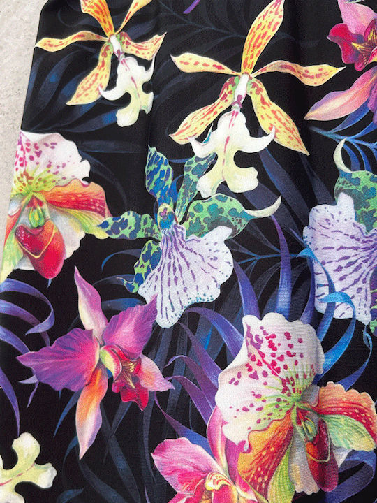 Midi Fustă Floral Multicoloră