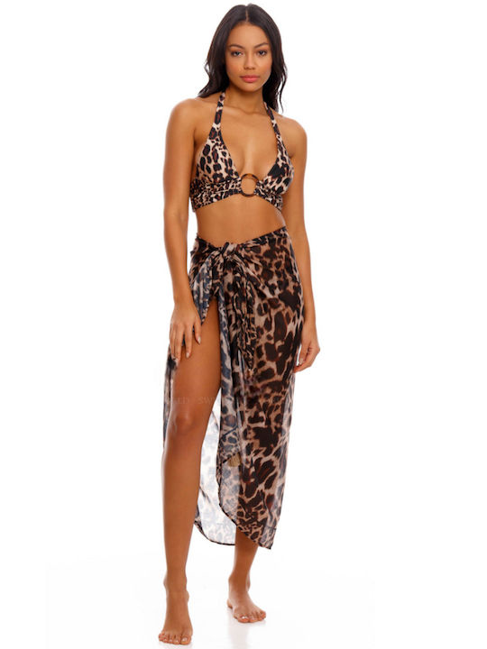Set Bikini 3 Τεμαχίων Animal Print Leopard