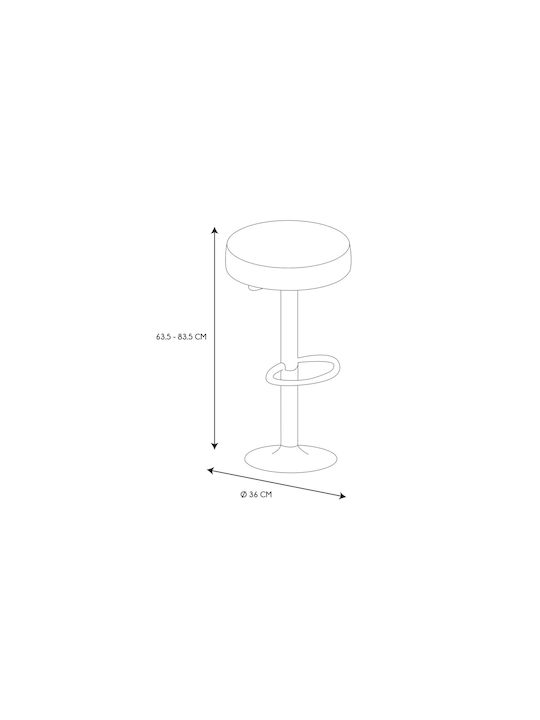 Stool Bar with Adjustable Height Black 36x36x63.5cm