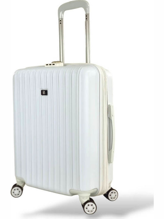Playful Bags Cabin Travel Suitcase Hard White with 4 Wheels Height 55cm