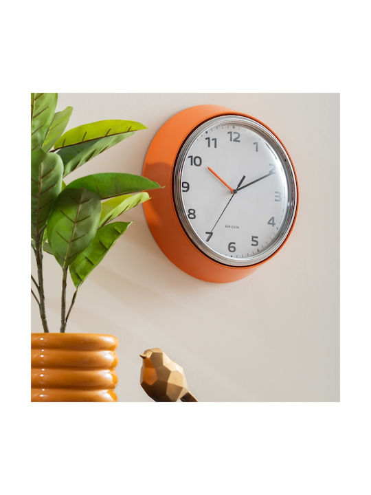 Karlsson Silent Wall Clock Metallic Orange Ø34cm