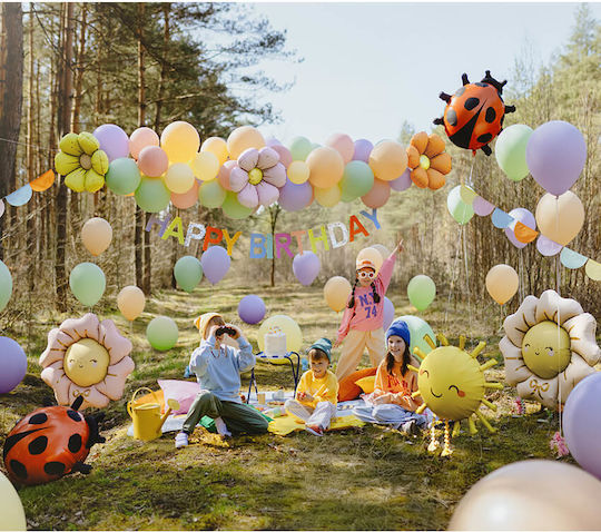 Set 4 Baptism Balloons Yellow Flowers Daisy 60cm