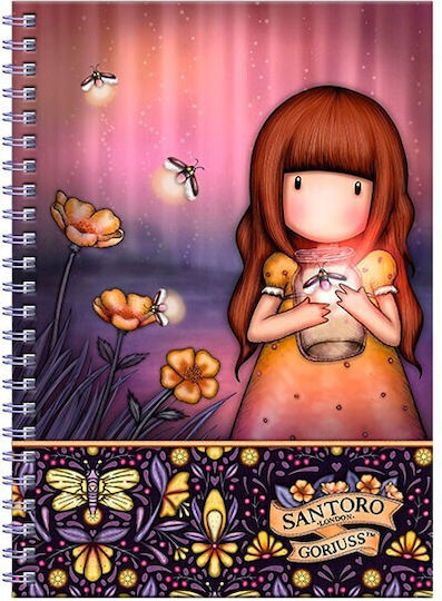 Santoro Firefly Notebook Spiral A5 Ruled Multicolour