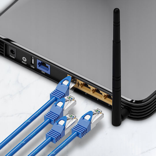 Extralink S/FTP Cat.8.1 Network Cable Ethernet 0.5m Blue
