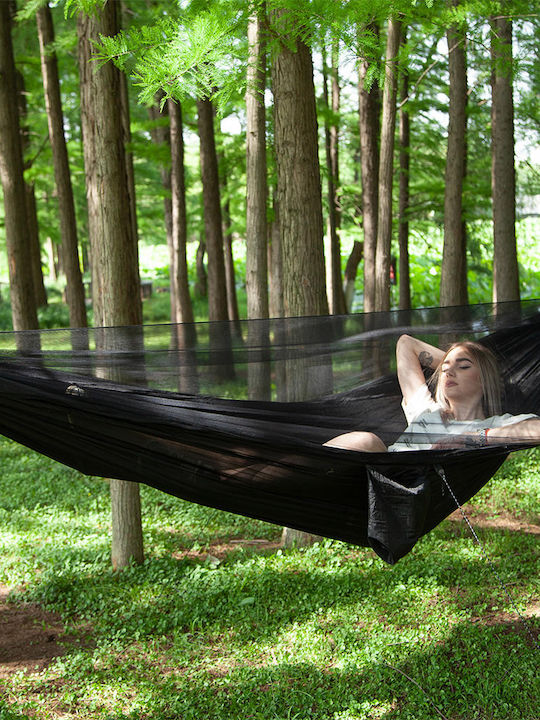 Kepeak Hängematte Doppelter Stoff Schwarz 260x140cm