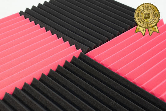 Ichopolis Sound Absorbing Panel (50pcs) in Design Wedge 30cm x 30cm x 25mm in Red Color