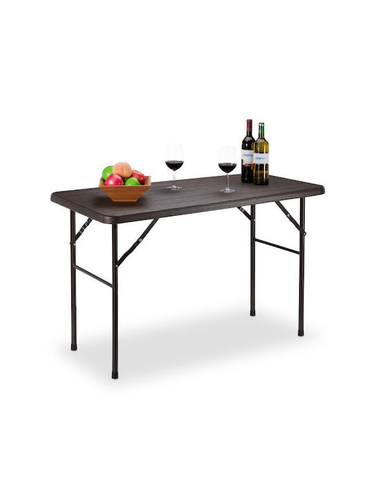 Plastic Masa pentru spații exterioare Pliabil cu schelet metalic 120x60x74buc