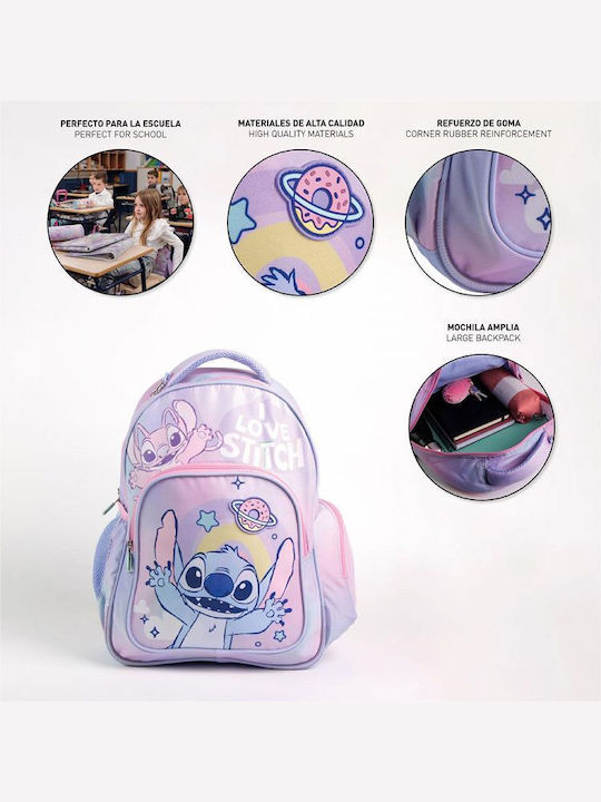 Cerda Lilo & Stitch School Backpack for Elementary Lilac