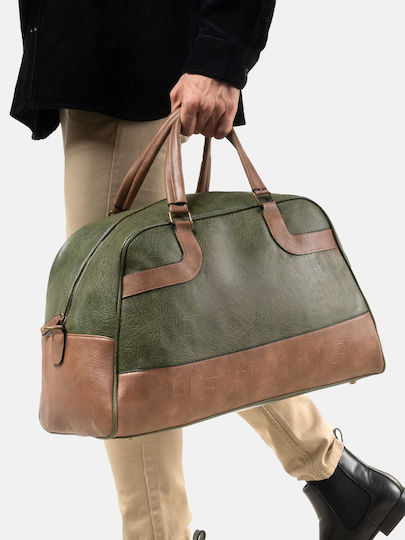 Herling Research Reisetasche Grün aus Künstliches Leder B48cm