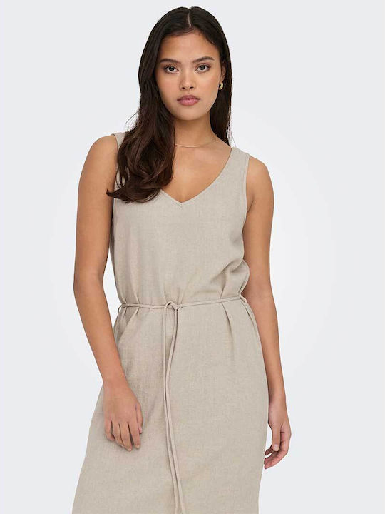 Καλοκαιρινό Maxi Φόρεμα Beige
