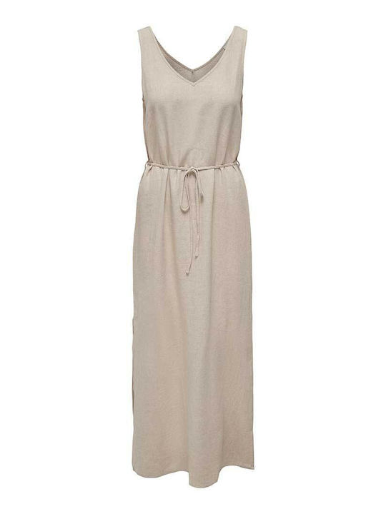 Καλοκαιρινό Maxi Φόρεμα Beige