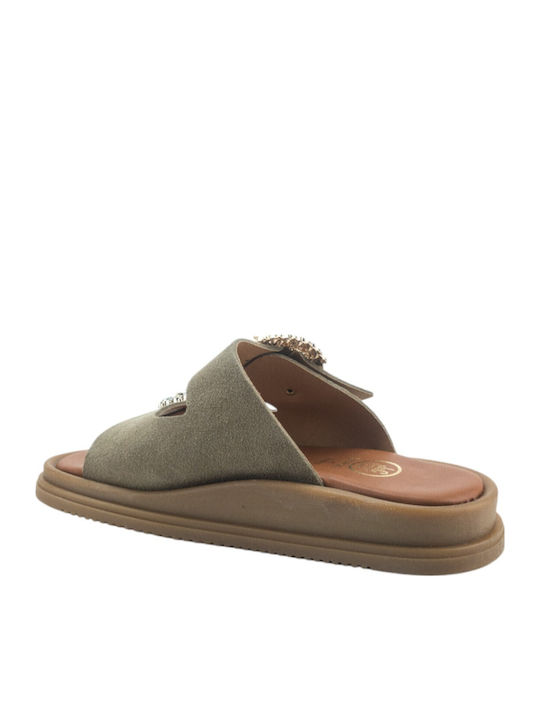 Women's Flat Sandals in Brown Color