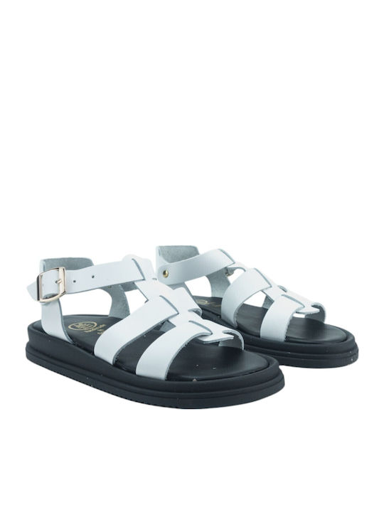 Women's Flat Sandals in White Color