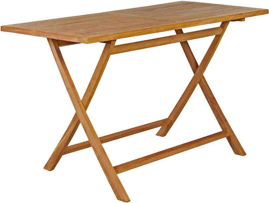 Masă De Exterior Din Teak Pliabilă 125x60x75cm