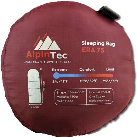 AlpinPro Sleeping Bag Single Era 75 Deep Red