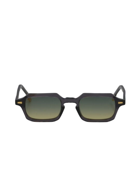 Kyme Sunglasses Gray with Acetate Frame & Green Lens