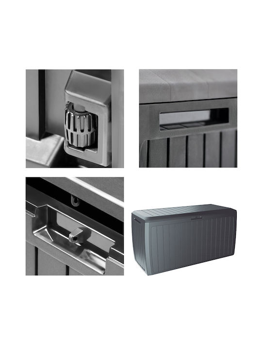 Casaria Cutie de depozitare pentru exterior din polipropilenă 290lt Gri L117xW47xH60buc