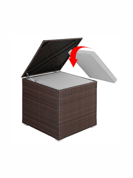 Casaria Cutie de depozitare pentru exterior Rattan 318lt Maro L75xW75xH70buc
