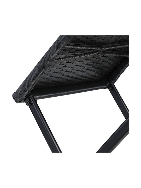 Gartenhocker Außenbereich Rattan Schwarz 44x40x44cm