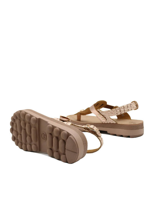 Marlena Women's Flat Sandals Rosegold Croco