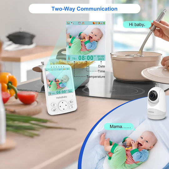 HelloBaby Drahtlose Babyüberwachung , Zwei-Wege-Kommunikation & Schlaflieder