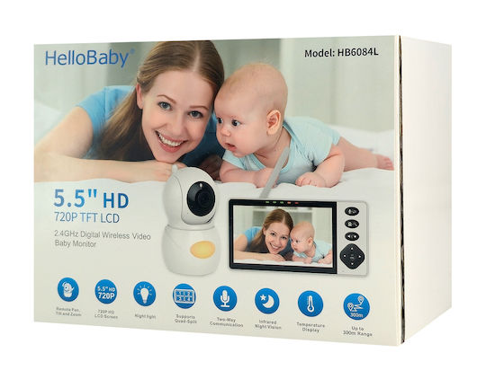 HelloBaby Ασύρματη Ενδοεπικοινωνία Μωρού με Αμφίδρομη Επικοινωνία & Νανουρίσματα