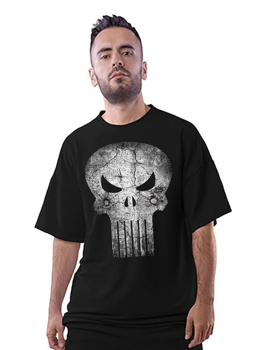 Cotton Division Oversize T-shirt Punisher Marvel Gunshot Skull Mmats036